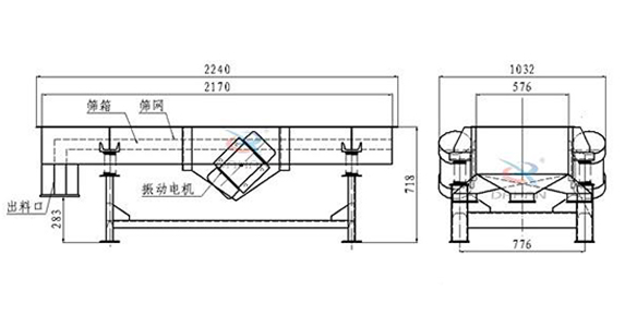 側(cè)振式直線篩結(jié)構(gòu)圖